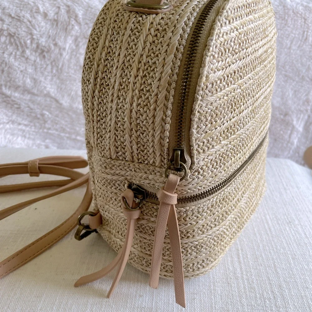 Malibu Skye Raffia Convertible Backpack - Picture 3 of 4